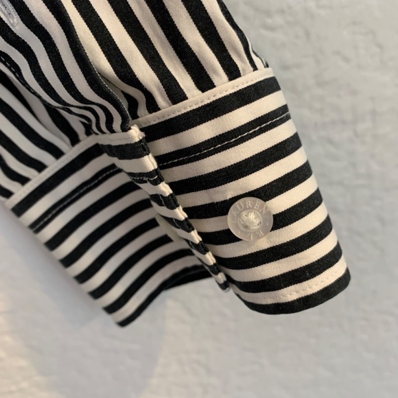 LRL Ralph Lauren Womens Striped Logo Button Up Shirt PETITE Medium PM Vintage 90 - Picture 10 of 15
